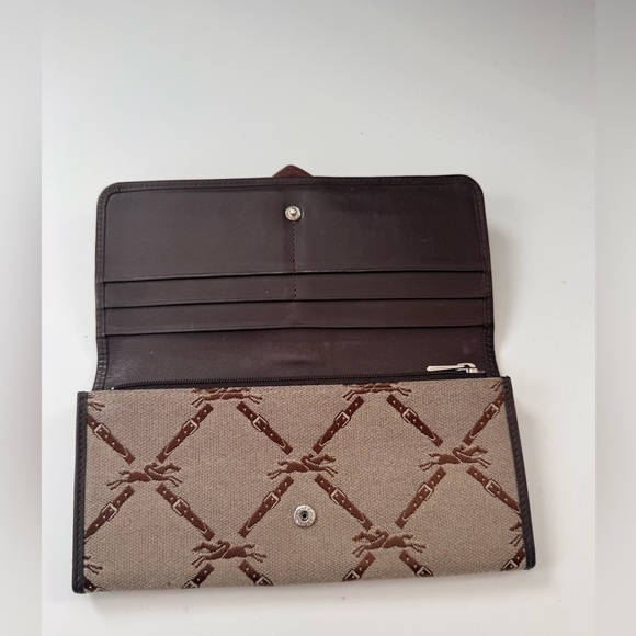 Longchamp Logo Canvas Wallet - Picture 5 of 9